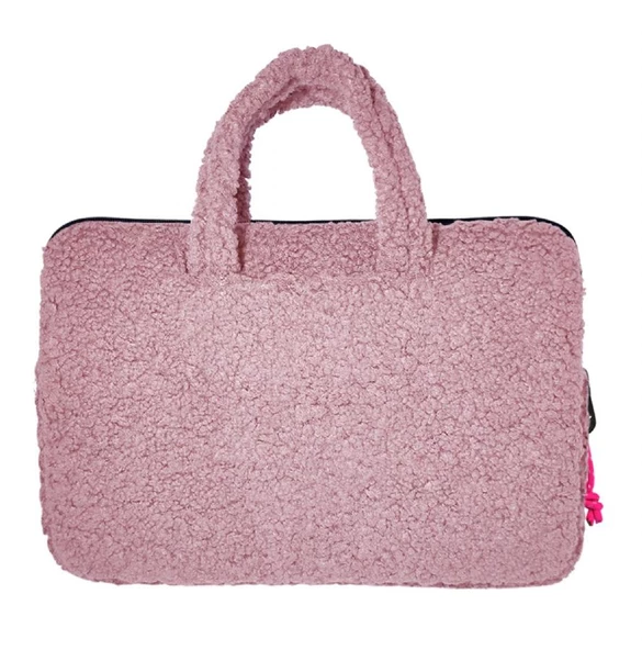 Jacbag Teddy Peluş Pembe Kız Çocuk Notebook Laptop ve Evrak Çantası - 2