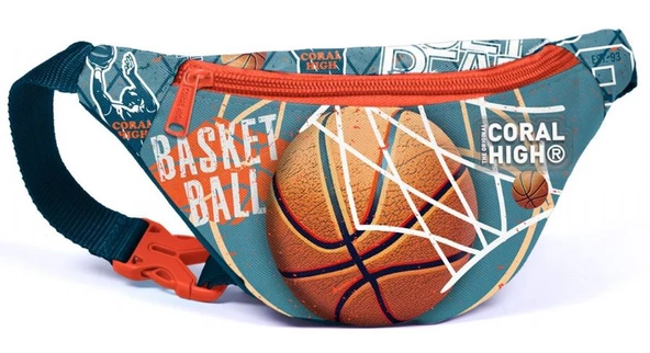 Coral High Nefti Turuncu Basketbol Desenli Erkek Çocuk Beşli Okul Çanta Seti - İlkokul İçin Uygun - Resim 5