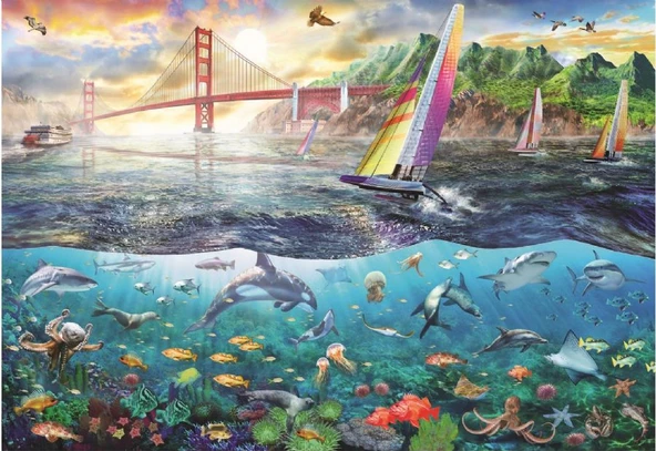 Anatolian 2000 Parça San Francisco Köprüsü Puzzle - Adrian Chesterman - Resim 2