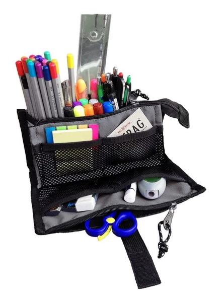 Jacbag Twin Masa Üstü Çift Bölmeli Kalem Çantası Lacivert - Resim 4