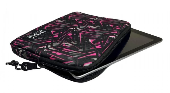 Jacbag Pembe Geometrik Kız Çocuk/Kadın Tablet Çantası/Kılıfı (Suya Dayanıklı Malzeme)