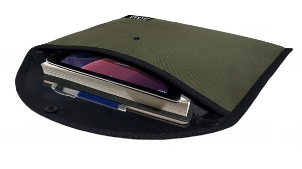 Jacbag Haki Yeşil Erkek A4 Çıtçıtlı Dosya Defter Tablet ve Evrak Çantası - 2