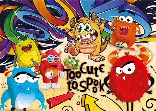 Star Puzzle 200 Parçalık Çocuk Puzzle/Yapboz - Minik Canavarlar - 2