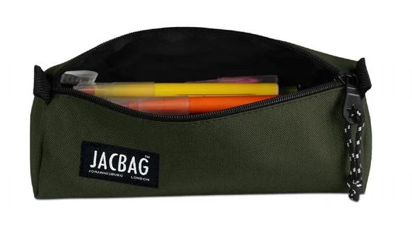 Jacbag Haki Yeşil Erkek Çocuk Tek Bölmeli Üçgen Okul ve Ofis Kalem Kutusu - 2