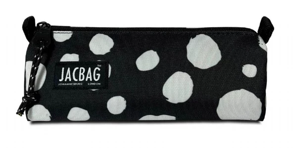 Jacbag Siyah Beyaz Benekli Kız Çocuk Tek Bölmeli Üçgen Okul ve Ofis Kalem Kutusu
