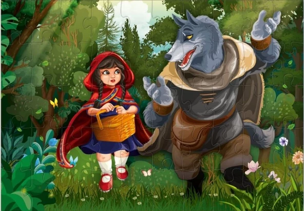 Star Puzzle 2x50 Parça Çocuk Puzzle - Ormandaki Kız - Resim 2