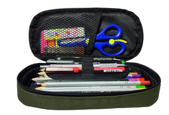 Jacbag Oval Medium Haki Yeşil Erkek Çocuk Kalem Çantası - Resim 2