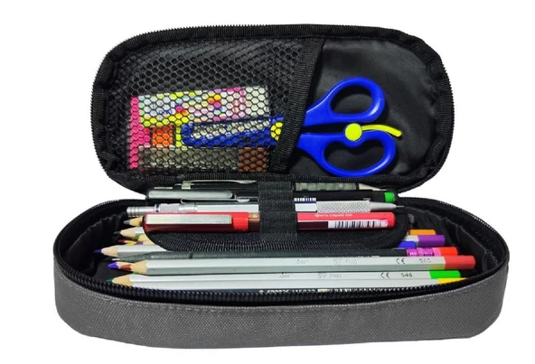 Jacbag Oval Medium Gri Erkek Çocuk Kalem Çantası - Resim 2