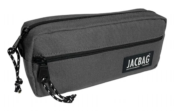 Jacbag Çift Fermuarlı Gri Erkek Çocuk Kalem Kutusu