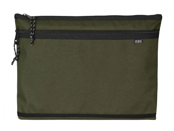 Jacbag Haki Yeşil Erkek A4 Zip Folder İki Bölmeli Dosya ve Evrak Çantası - 4