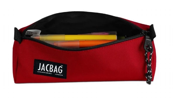 Jacbag Kırmızı Kız Çocuk Tek Bölmeli Üçgen Okul ve Ofis Kalem Kutusu - 2