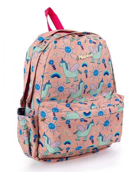 Pippa Lamacorn Krem Kız Çocuk Okul Çantası (Üç Gözlü)