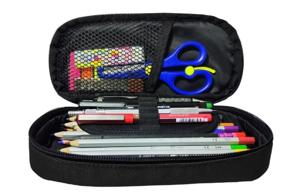 Jacbag Oval Medium Siyah Erkek Çocuk Kalem Çantası - Resim 2