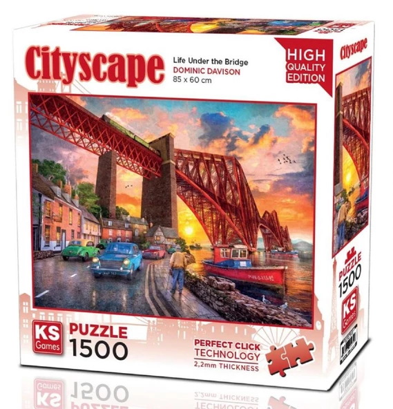 Ks Games 1500 Parça Forth Bridge At Sunset(Life Under The Bridge) Puzzle - Dominic Davison