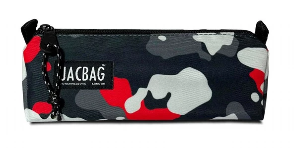 Jacbag Kırmızı Kamuflaj Tek Bölmeli Üçgen Okul ve Ofis Kalem Kutusu