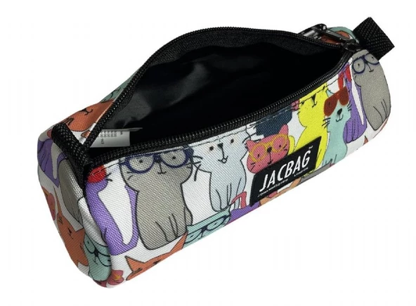 Jacbag Sarı Kedi Kız Çocuk Tek Gözlü Silindir Kalemlik - Kalem Kutusu - 2