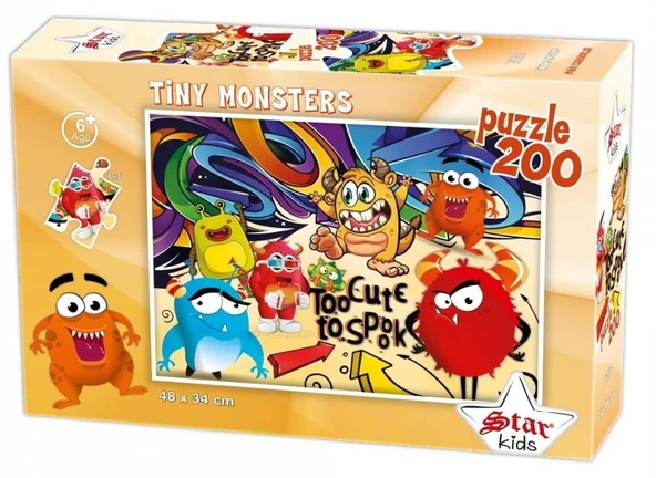 Star Puzzle 200 Parçalık Çocuk Puzzle/Yapboz - Minik Canavarlar