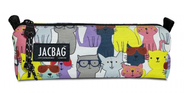 Jacbag Sarı Kedi Kız Çocuk Tek Bölmeli Üçgen Okul ve Ofis Kalem Kutusu