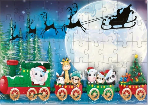 Star Puzzle 50 Parça Hediye Treni Çocuk Puzzle - Resim 2