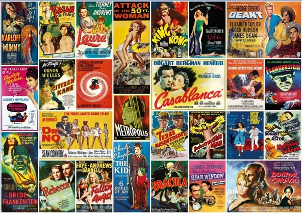 Ks Games 1000 Parça Eski Film Afişleri Puzzle - Ebru Yıldırım - Resim 2