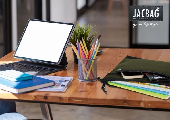 Jacbag Haki Yeşil Erkek A4 Zip Folder İki Bölmeli Dosya ve Evrak Çantası - 2
