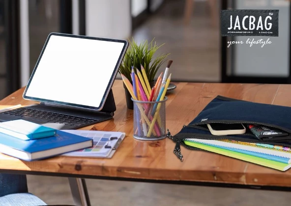 Jacbag Lacivert Erkek A4 Zip Folder İki Bölmeli Dosya ve Evrak Çantası - 2
