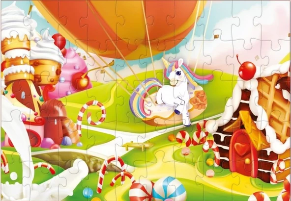 Star Puzzle 2x50 Parça Çocuk Puzzle - Şeker Diyarı - Resim 2