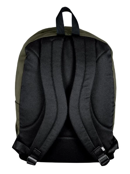 Jacbag Campus-Deri Tabanlı Üç Bölmeli Haki Yeşil Sırt Çantası (Okul, Günlük, Seyahat) - Resim 5