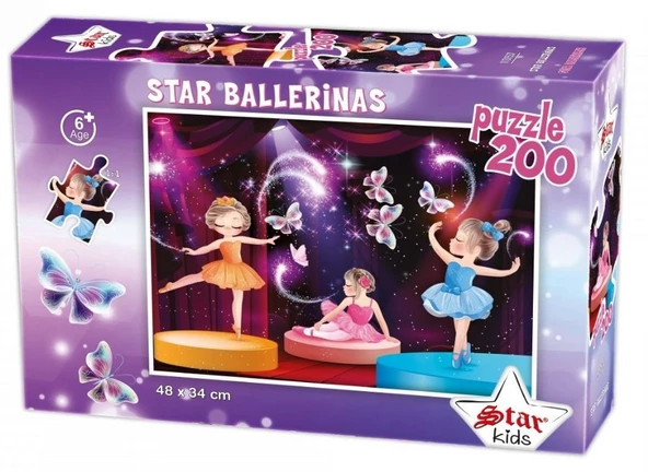 Star Puzzle 200 Parçalık Çocuk Puzzle/Yapboz - Star Balerinler