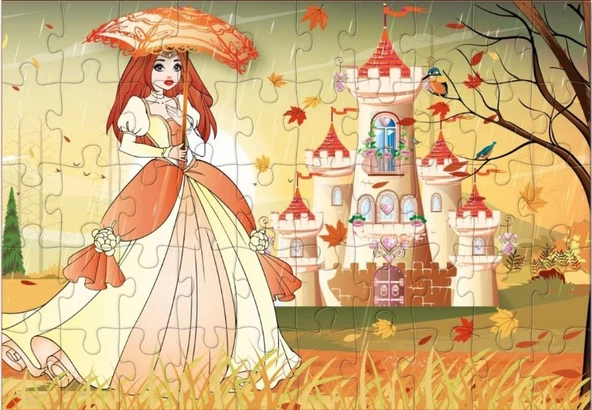 Star Puzzle 2x50 Parça Çocuk Puzzle - Sonbahar ve Yaz Prensesleri - Resim 2