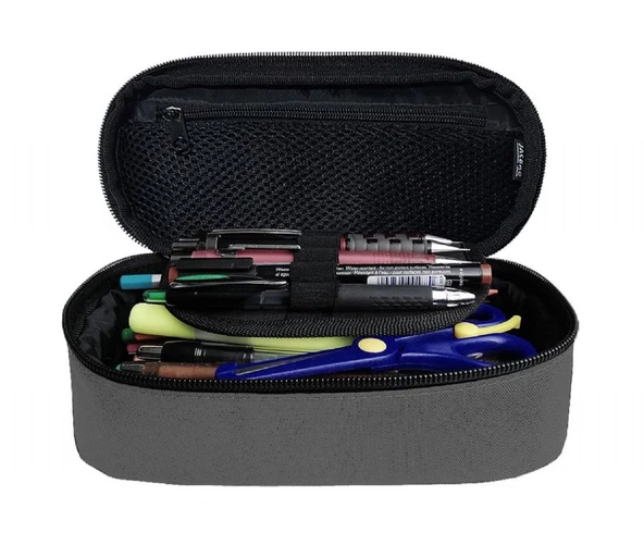 Jacbag Gri Yetişkin/Erkek Çocuk Oval XL Organizer Kalem Kutusu Kalemlik - Resim 2