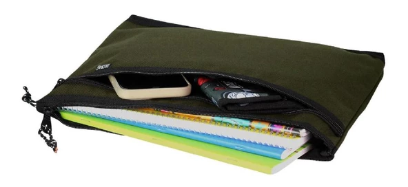 Jacbag Haki Yeşil Erkek A4 Zip Folder İki Bölmeli Dosya ve Evrak Çantası - 3