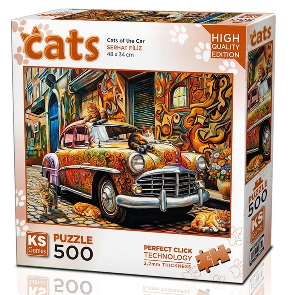 Ks Games 500 Parça Araba Üstündeki Kediler Puzzle - Serhat Filiz
