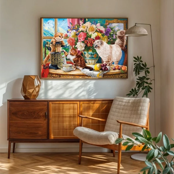 Ks Games 1000 Parça Pencere Kenarındaki Kediler Puzzle - Resim 3