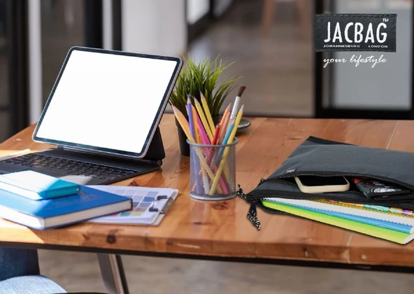 Jacbag Gri Erkek A4 Zip Folder İki Bölmeli Dosya ve Evrak Çantası - 2