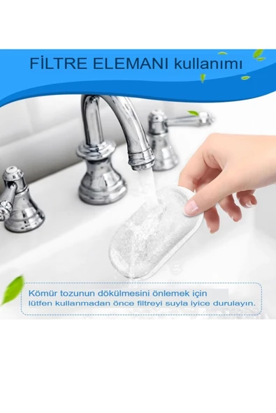 Paslanmaz Çelik Su Pınarı Için Aktif Karbon Yedek Filtre 8 Adet - 3
