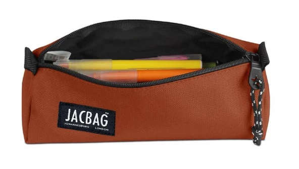 Jacbag Turuncu Kiremit Kız Çocuk Tek Bölmeli Üçgen Okul ve Ofis Kalem Kutusu - 2