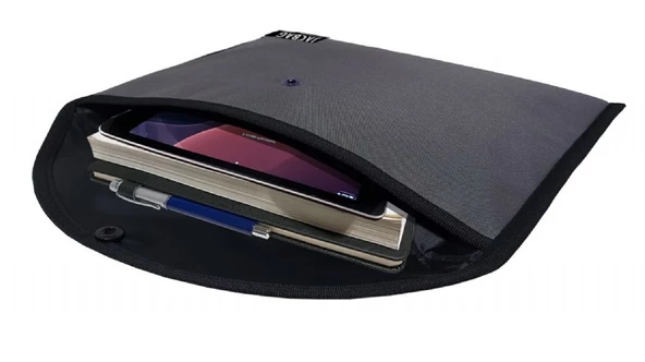 Jacbag Gri Erkek A4 Çıtçıtlı Dosya Defter Tablet ve Evrak Çantası - 2