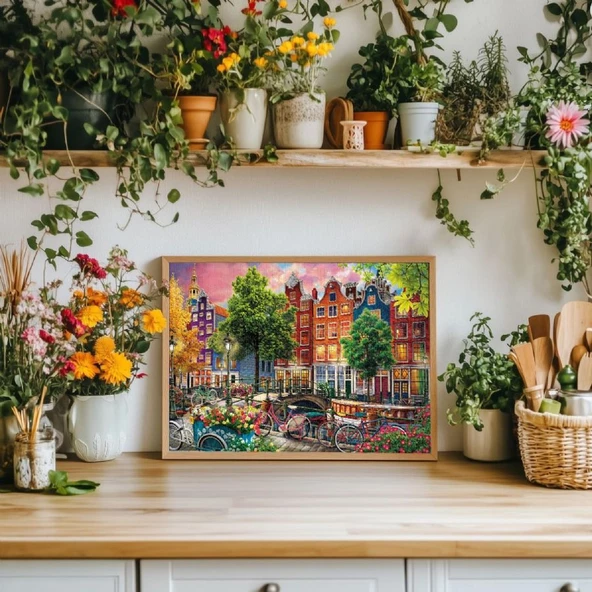 Ks Games 1000 Parça Amsterdam'da Harika Günbatımı Puzzle - Resim 3