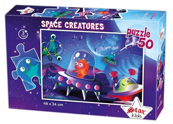Star Puzzle 50 Parça Uzay Canlıları Çocuk Puzzle ürün görseli