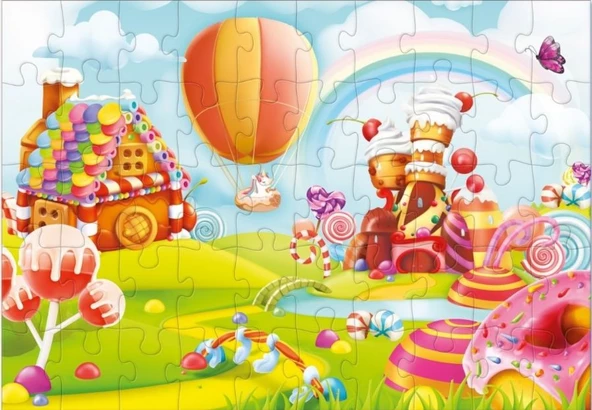 Star Puzzle 2x50 Parça Çocuk Puzzle - Şeker Diyarı - Resim 3