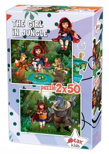 Star Puzzle 2x50 Parça Çocuk Puzzle - Ormandaki Kız