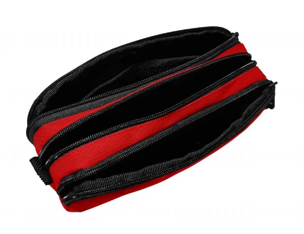 Jacbag Üç Bölmeli Çocuk ve Yetişkin Kalem Çantası - Kırmızı - Kadın/Kız Çocuk - Resim 3