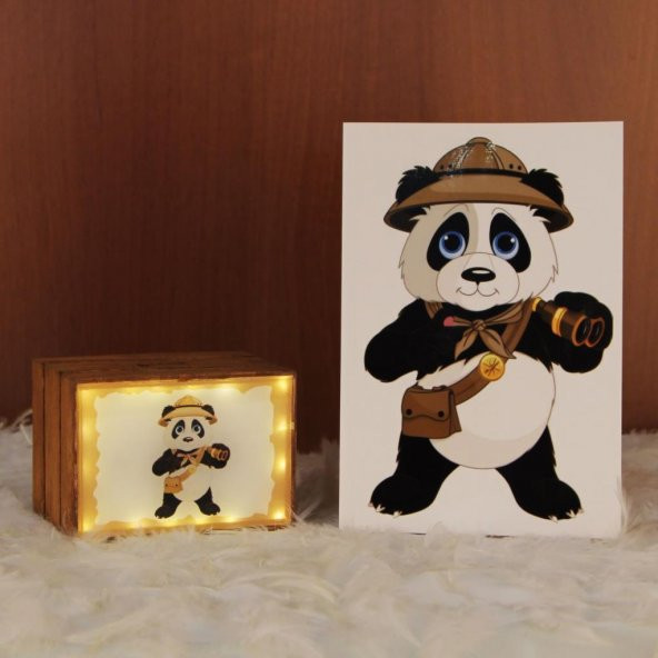 Panda Led Işıklı Kumbara Panda Defter Hediye Seti