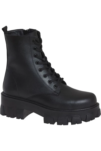 Catwalk Bağcıklı Bot Siyah Kadın