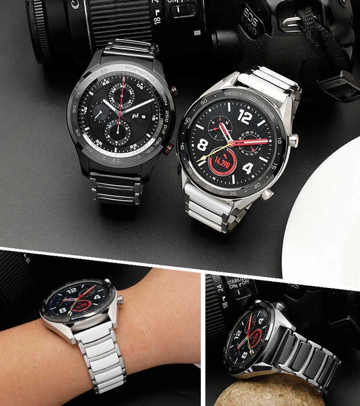 Samsung ​​Gear S3 22mm - Kordon Seramik Metal Kordon - 4