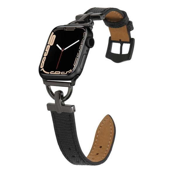 Apple Watch 7 45mm - Kordon Deri Kordon KRD-53