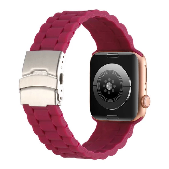 Apple Watch 7 45mm - Kordon Silikon Kordon KRD-72 - 4