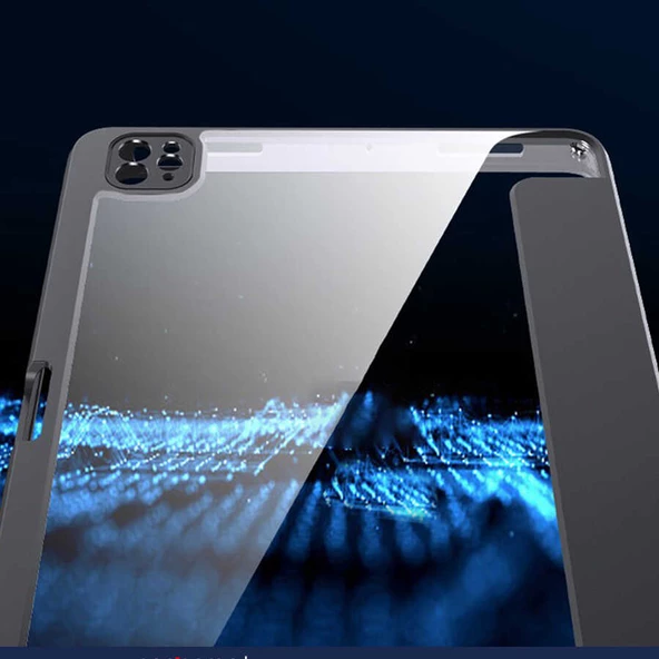 Apple iPad Pro 11 2022 M2 - Tablet Kılıfı 360 full Korumalı Arkası Şeffaf Nort Standlı Kılıf - 5