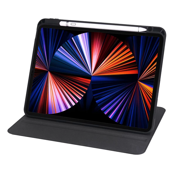 Apple iPad Pro 11 2020 (2.Nesil) - Tablet Kılıfı Kalem Bölmeli Dönebilen Termik Standlı Kılıf - 3